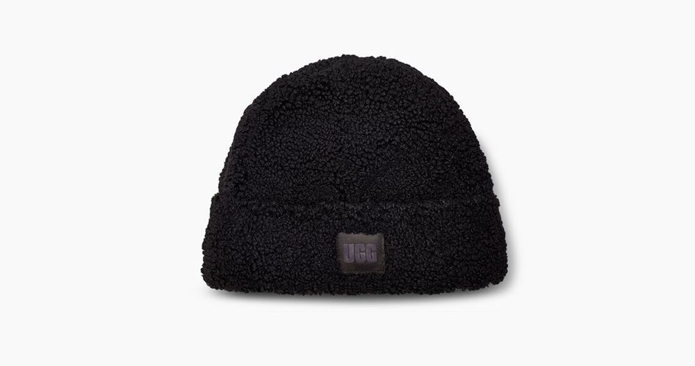 Ugg Sherpa Cuff - Womens Beanies - Black - NZ (3152SOLBU)